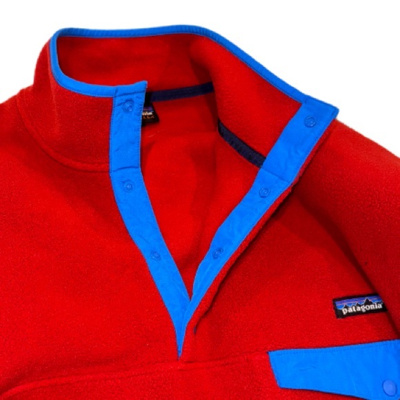 🔥 PATAGONIA synchilla reb blue pullover jacket men’s fleece pullover size large - Picture 3 of 13